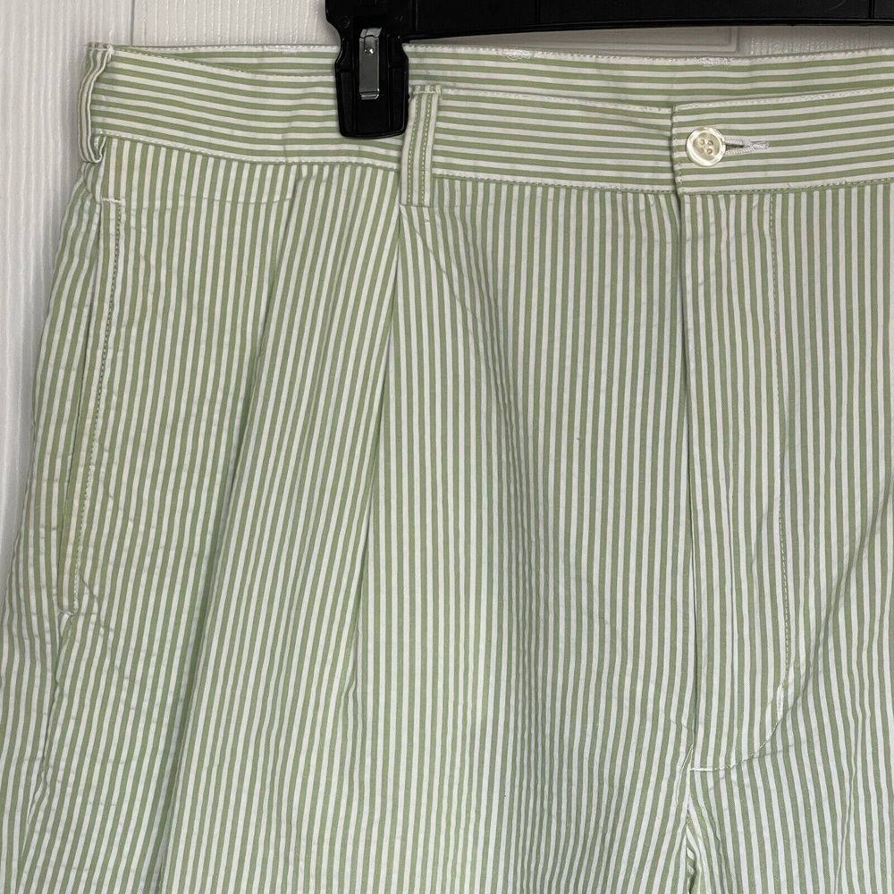 JoS A Bank Stay Cool Seersucker Shorts Green White Stripe Mens 40 - Picture 12 of 16